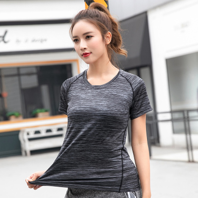 依蓝圣雪户外夏季速干T恤女运动跑步薄款透气大码登山速干衣短袖健身上衣