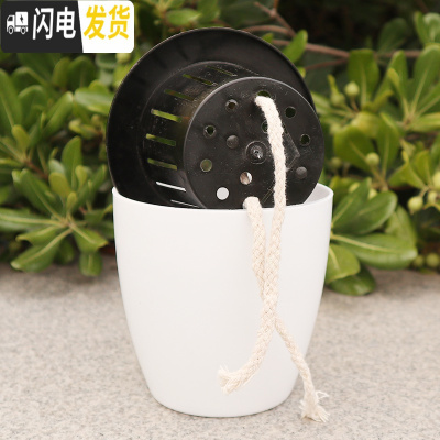 三维工匠懒人花盆自动吸水花盆绿萝用懒人盆特大水培自吸盆塑料 白色(绳+篮子) m8[特大号2个]+m11[特花盆容器