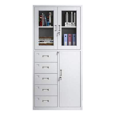 缑氏收纳柜财务档案柜资料柜加厚文件柜办公室带锁铁皮柜偏五斗器械