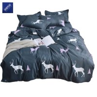 安居先森植物棉印花双人床四件套活性印染床上用品四件套C1081