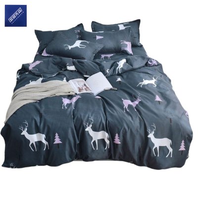 安居先森植物棉印花双人床四件套活性印染床上用品四件套C1081