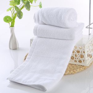 皖川 白色毛巾批發纯棉宾馆酒店美容院洗浴专用加厚吸水096白毛巾