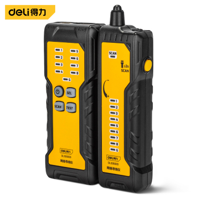 得力 电脑网线测试仪多功能电话线测线仪测线器网络信号通断检测器 寻线仪RJ45+RJ11(DL335000) 单位/个