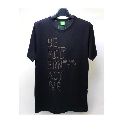 Hugo boss男士运动T恤简约黑色圆领平直下摆吸湿排汗短袖TEE450271054