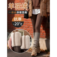 加绒鲨鱼裤女外穿冬新款咖色加厚保暖棉裤胖mm大码瑜伽打底裤