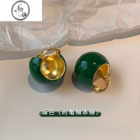 JiMi港风复古珐琅滴釉圆球耳环女轻奢高级感欧美小众独特大气耳扣耳饰
