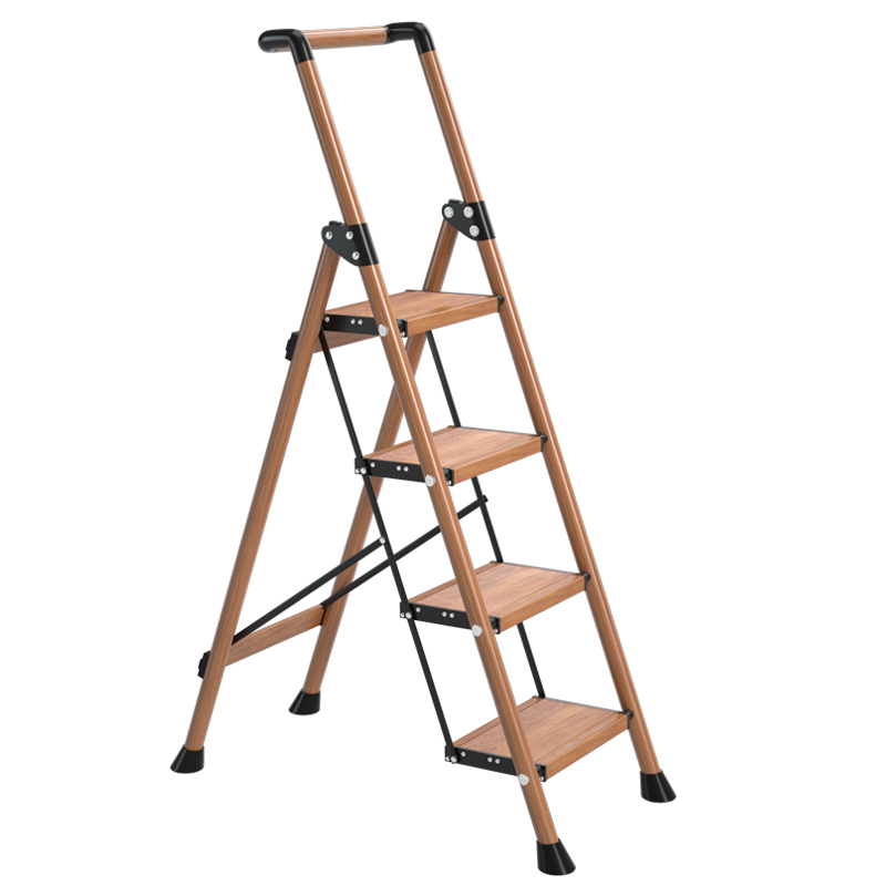 家用加厚折叠踏步梯铝合金伸缩人字梯室内便携人字梯扶梯梯子闪电客