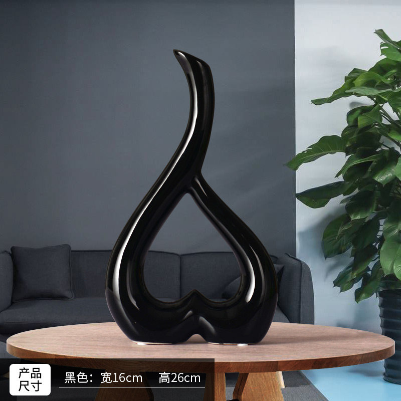 现代家饰 新房摆件 婚房摆设 工艺礼品 陶瓷花瓶 装饰品 心形花插 三维工匠 心形花插绿色一个