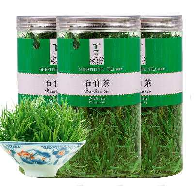 3罐装-竹叶茶崂山石竹茶淡竹叶子小特泡茶水喝的品新鲜级共96g