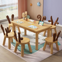 绵冠(MIANGUAN)实木学生学习桌简约小方桌幼儿园桌椅套装早教课桌椅学习桌宝贝饭桌