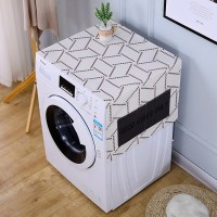 北欧简约棉麻冰箱罩防水盖布单双开冰箱巾洗衣机防尘罩微波炉罩 简约-自由 50*130cm(小冰箱洗衣机)