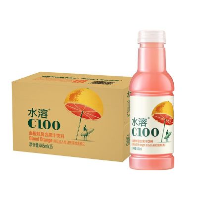 农夫山泉水溶C100复合果汁饮料 445ml*15瓶血橙味