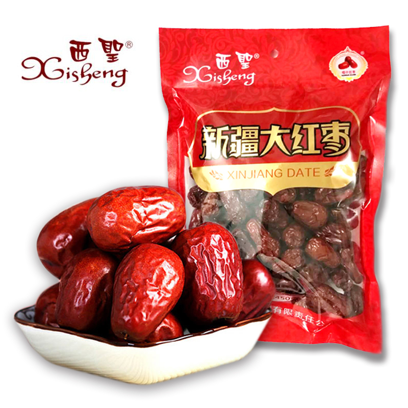 西圣新疆大红枣450克X3袋装骏枣红枣大枣天然甜润健康零食泡水煲汤枣子