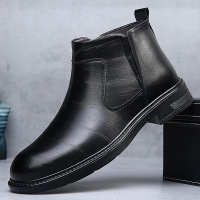 切尔西男鞋高帮冬季加绒棉鞋潮流英伦保暖短靴时尚韩版马丁靴