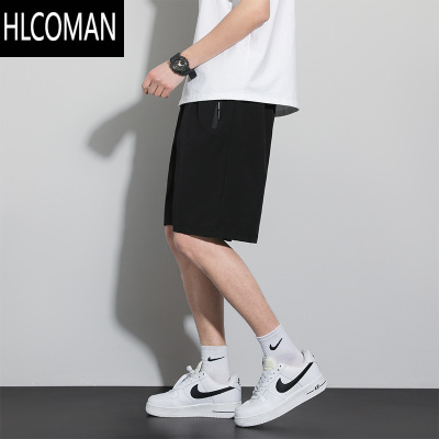 HLCOMAN纯色短裤男夏季休闲透气速干五分裤薄款宽松沙滩裤跑步冰丝运动裤