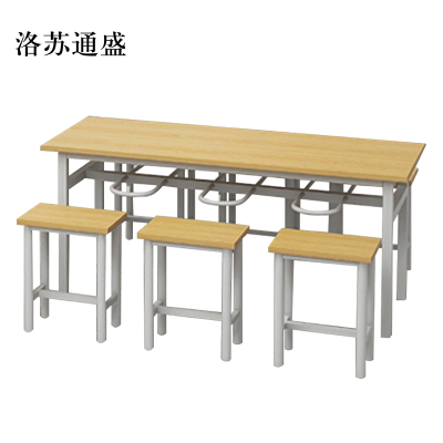 洛苏通盛餐桌6人学校食堂小吃店快餐桌椅饭堂防火板桌1800*600*750[含椅]