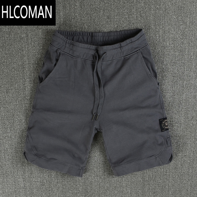 HLCOMAN日系复古运动四分短裤男宽松五分裤夏季针织篮球运动训练四分卫裤