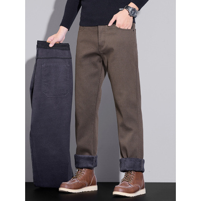 北方保暖高密绒男裤加绒加厚宽松直筒潮流百搭休闲裤男款_400