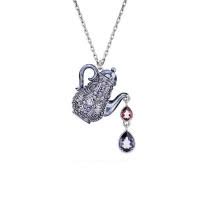 Swarovski时尚个性俏皮项链 爱丽丝梦游仙境茶壶吊坠 可爱优雅质感颈链礼物