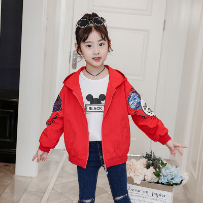 迪鲁奥（DILUAO)秋冬上新女童外套2021新款秋装中大童女孩洋气时髦风衣儿童秋衣网红女童装2021红色110码