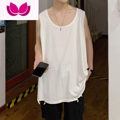 七斓2023新款背心男夏季无袖t恤坎肩潮牌痞帅嘻哈ins港风潮流宽松上衣