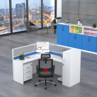 初嘉PF-001办公桌电脑桌职员屏风工位隔断现代简约员工桌 L型单人位