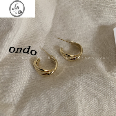 JiMi复古轻奢金色港风圈圈耳环女2023新款高级感耳圈小众设计金属耳饰