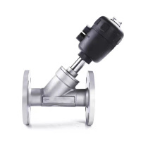 盛京联硕304不锈钢气动法兰角座阀DN50 [2寸]塑料头个