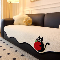 新款异形一片式直排四季通用雪尼尔卡通防滑防猫抓皮沙发垫