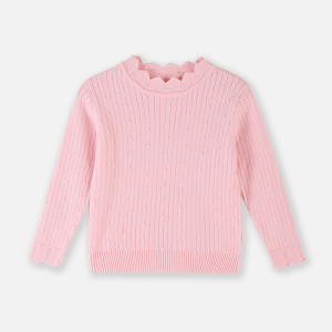 [1件3折]铅笔俱乐部童装秋冬新款女小童针织衫儿童毛衣宝宝花边领上衣