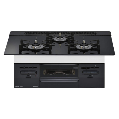 日本林内燃气灶SENCE 75嵌入式三眼灶煤气炉烤箱天然气RS71W36T1RBW黑色肖特玻璃