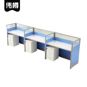 伟樽屏风工位三人位带柜360*60*110cm套