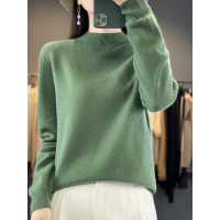 一线成衣纯羊毛衫针织衫女半高领套头宽松打底衫秋冬新款纯色毛衣_44