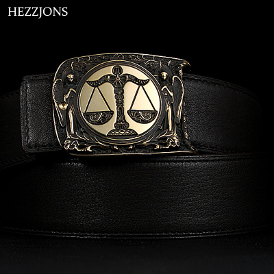 赫泽琼斯HEZZJONES鹿皮皮带真皮复古纯手工私人订制星座纯铜扣腰带休闲文玩奢侈品皮带黑色