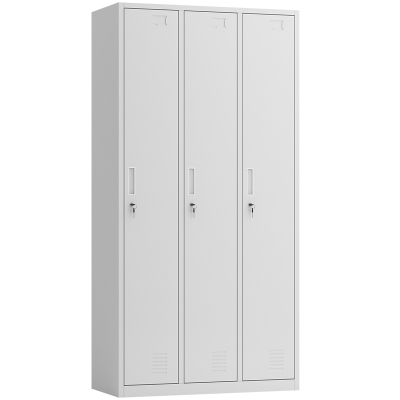 迅众 三门更衣办公室衣柜钢制员工衣柜铁皮柜更衣柜存包柜职员宿舍衣柜带锁储物柜鞋柜多门更衣柜公司员工衣帽柜