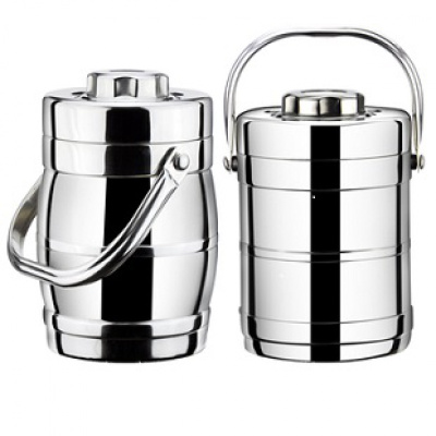 家用加厚不锈钢真空双层保温饭桶学生2/3层便当盒大容量多层提锅2.2L真空款特厚鼓型8-15小时