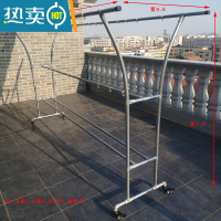 敬平镀锌钢管水管落地简易室外阳台晾衣杆双杆防风加厚晒被晾衣挂衣架 长1.8高1.6宽0.6(m)加轮子晾晒架