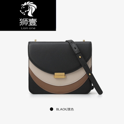 狮壹（Lionone）轻奢品牌19新款潮小方包女韩版时尚牛皮简约单肩斜挎包