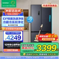 容声(Ronshen)516升十字门四开门电冰箱家用风冷无霜变频一级能效大容量嵌入式 BCD-516WD1FPA双净灰