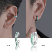 925纯银耳环男士高级感养耳洞耳扣耳夹无耳洞单只小众设计男耳饰送女朋友老婆情人节七夕生日礼物