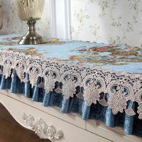 美帮汇雪尼尔蕾丝电视柜罩套长方形布艺餐桌垫家用方柜台布盖布防尘罩布
