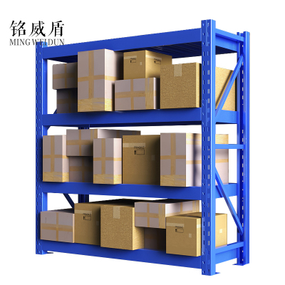 铭威盾仓库仓储货架四层金属五金货架家用中型重型置物架展示架子1000KG