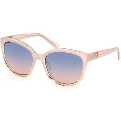 GUESS女士复古圆形全框可定制光学渐变镜片太阳镜