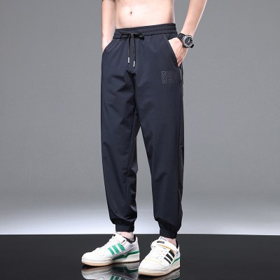 男士松紧腰弹力束脚宽松休闲裤子男2026新款速干运动九分裤夏薄款