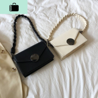 程牙伢 2020韩版新款简约风小众圆锁小方包 百搭单肩斜挎小包包女NEW LAKE女斜挎包