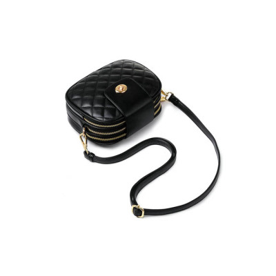 派尼美特时尚菱格小香风甜美淑女简约软面锁扣休闲单肩斜挎女士小方包