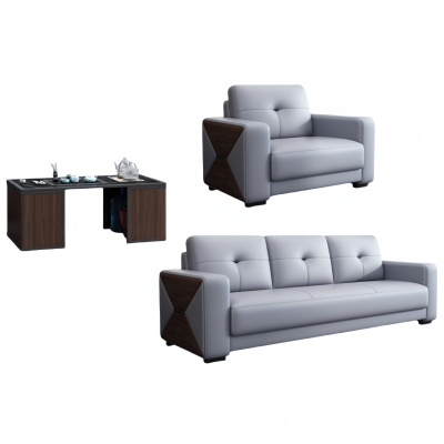 悦兴诚休闲沙发200*85*92cm(1+3+岩板茶几)套