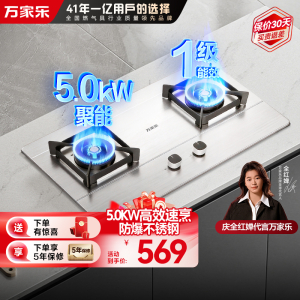 万家乐双高火[全红婵推荐]5.0KW燃气灶JZY-H5 PRO(G)家用双灶不锈钢面板液化气嵌入式台式炉灶节能猛火