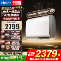 海尔(Haier)[AI语音BK30]电热水器60升 国家补贴15%双胆扁桶净水3300W速热 语音交互