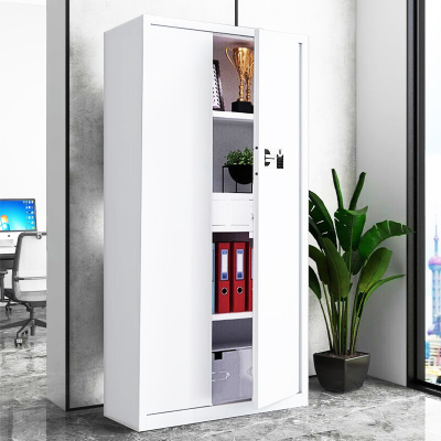 格具(GEJU)加厚钢制瓷白色通门带斗国保指纹锁保密柜资料档案柜